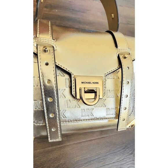 Michael Kors Manhattan Medium Satchel bag pale gold - Picture 10 of 10
